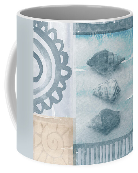 Beach Coffee Mug featuring the painting Seashells by Linda Woods