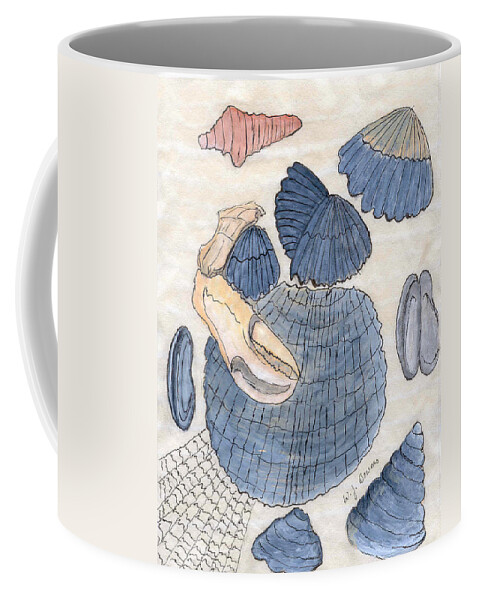 Seashells Coffee Mug featuring the painting Seashells by William Bowers