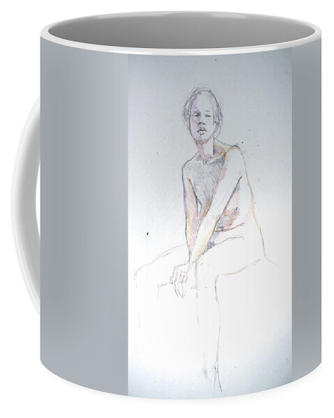 Full Figure Coffee Mug featuring the painting Seated Study 2 by Barbara Pease
