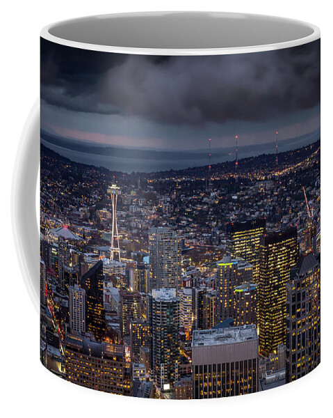 Usa Coffee Mug featuring the photograph Seattle skyline by Framing Places