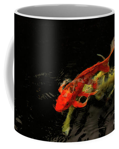 Upstream Coffee Mug featuring the photograph Secret to Happy Koi by Marilyn Cornwell