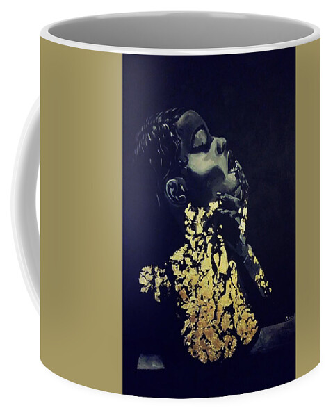 One Of My Favorite Muses Coffee Mug featuring the painting Seduction by Femme Blaicasso