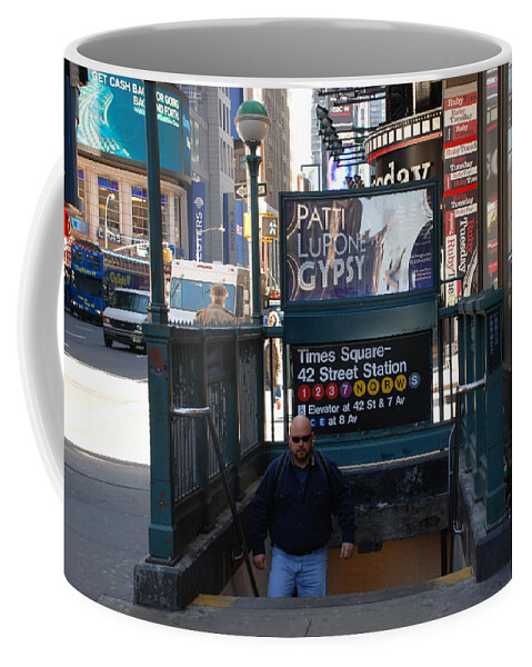 Subay Coffee Mug featuring the photograph Self At Subway Stairs by Rob Hans