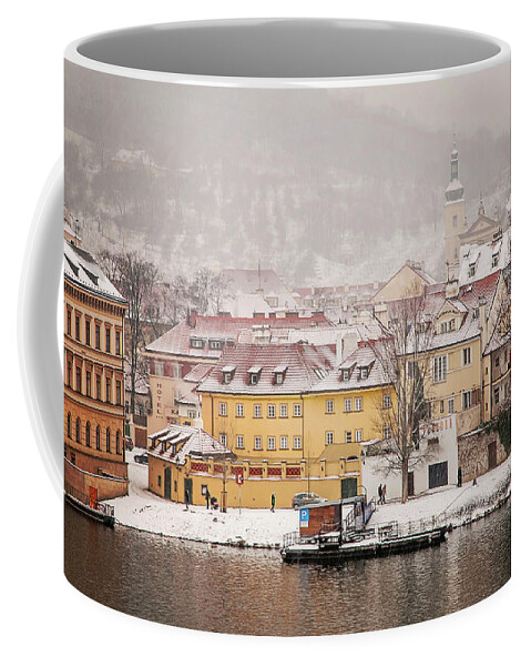 Jenny Rainbow Fine Art Photography Coffee Mug featuring the photograph Sense of Flight. Wintry Prague by Jenny Rainbow