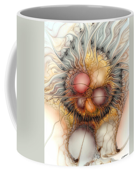 Abstract Coffee Mug featuring the digital art Sensorial Ignition by Casey Kotas