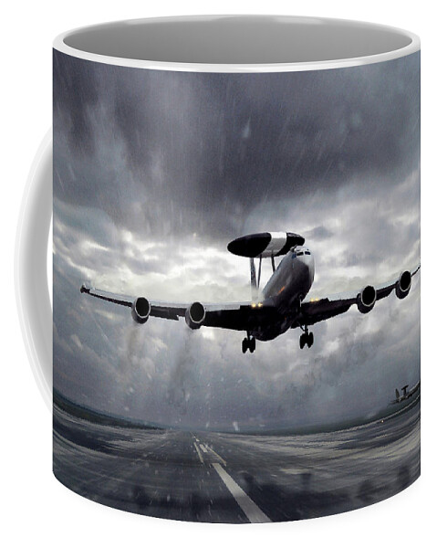 E3-d Sentry Coffee Mug featuring the digital art Sentry Departure by Airpower Art