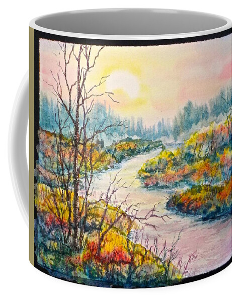 Watercolor Coffee Mug featuring the painting September Sunrise by Carolyn Rosenberger