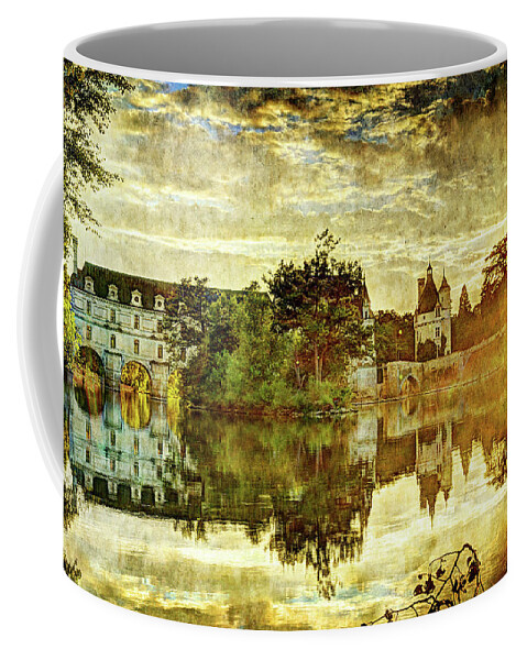 Chenonceau Coffee Mug featuring the photograph September sunset in Chenonceau - vintage version by Weston Westmoreland