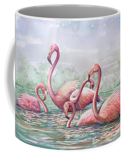 Lake Coffee Mug featuring the painting Serenity 8 by Katerina Kovatcheva