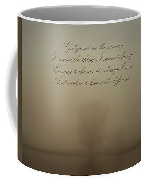 Serenity Coffee Mug featuring the photograph Serenity Prayer by Inspired Arts