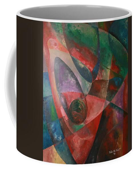 Series 1b Coffee Mug featuring the painting Series 1B by Obi-Tabot Tabe