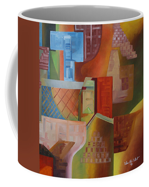 Series 1d Coffee Mug featuring the painting Series 1D by Obi-Tabot Tabe