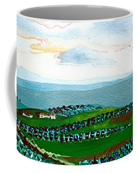 Serpa Portugal Lower Aljento Quinta Olives Landscape Coffee Mug featuring the painting Serpa, Portugal by Joan Cordell