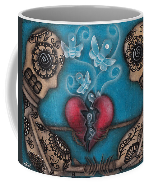 Heart Coffee Mug featuring the painting Set them Free by Abril Andrade