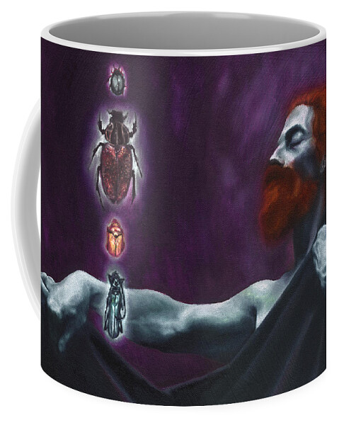 Scarab Coffee Mug featuring the painting Seth by Ragen Mendenhall