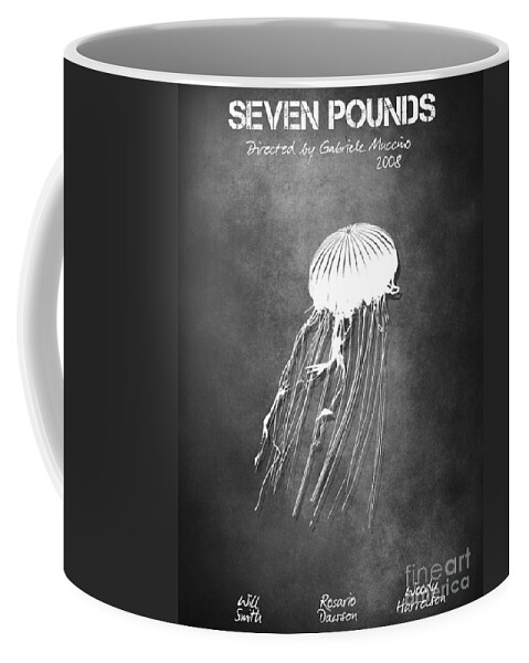 Film Poster Coffee Mug featuring the digital art Seven Pounds by Gabriele Muccino by Justyna Jaszke JBJart