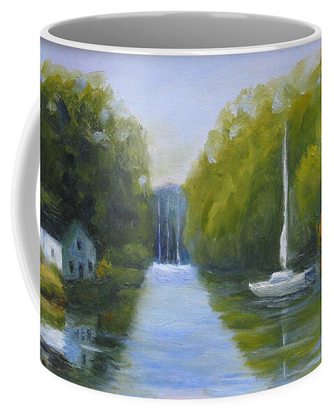 Severn River Coffee Mug featuring the painting Severn River Reflections by Linda Anderson