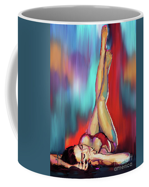Sexy Coffee Mug featuring the painting Sexy Lady 1 by Gull G