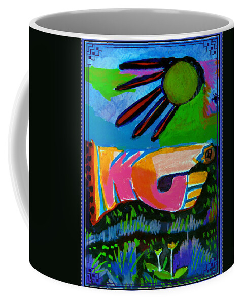Hand Coffee Mug featuring the painting Sgt Pepper Foot Massager by Mindy Newman