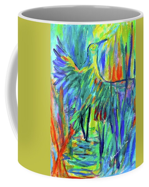 Heron Paintings Coffee Mug featuring the painting Shadow Heron by Kendall Kessler