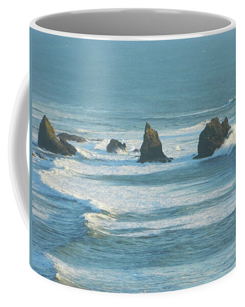 Oregon Coffee Mug featuring the photograph Shadowed Waves by Gallery Of Hope 