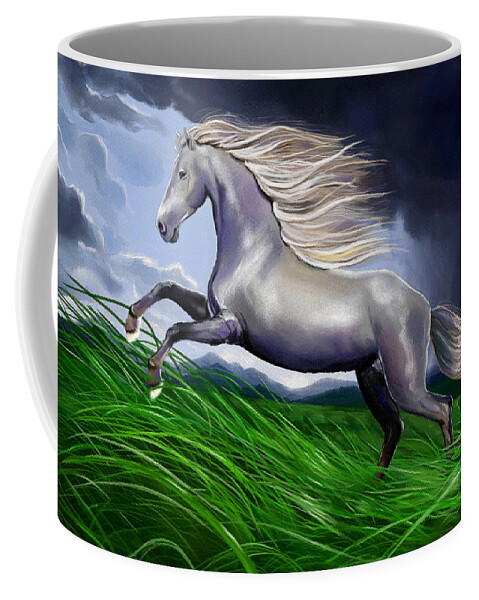 Horse Coffee Mug featuring the digital art Shadowfax by Norman Klein
