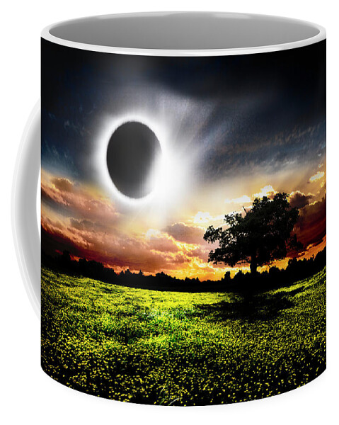 08 21 20 17 Coffee Mug featuring the photograph Shadows and Light Diamond Ring of the Total Solar Eclipse by Debra and Dave Vanderlaan