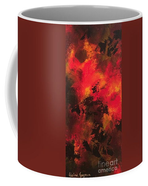 Abstract Coffee Mug featuring the painting Shadows by Claire Gagnon
