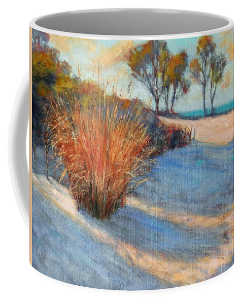 Impressionist Coffee Mug featuring the painting Shadows on the Sand by Michael Camp