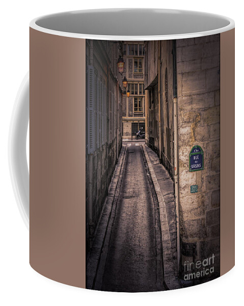  Paris Coffee Mug featuring the photograph Shadows Rue des Ursins Paris Street Moods by Chuck Kuhn