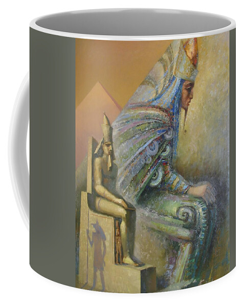 Egyptian God Coffee Mug featuring the painting Shadows by Valentina Kondrashova