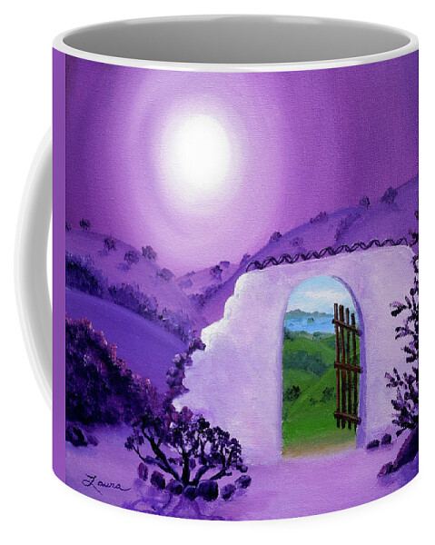 California Coffee Mug featuring the painting Shaman's Gate to Summer by Laura Iverson