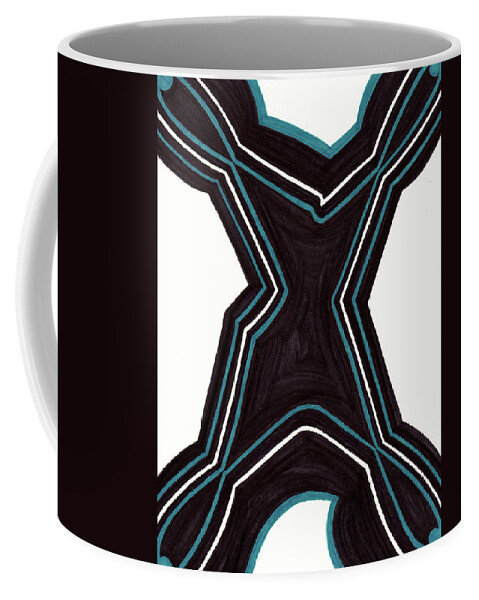 Abstract Coffee Mug featuring the drawing Shapely by Lara Morrison