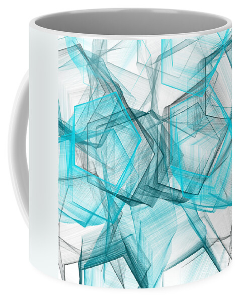 Blue Coffee Mug featuring the painting Shapes Galore by Lourry Legarde