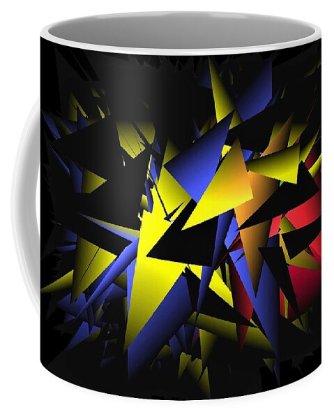 Cafe Art Coffee Mug featuring the digital art Shattering World by Ludwig Keck
