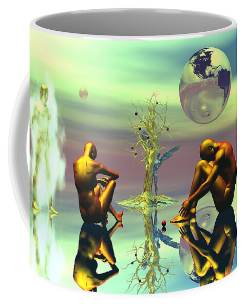 Bryce Coffee Mug featuring the digital art She gave me the fruit by Claude McCoy