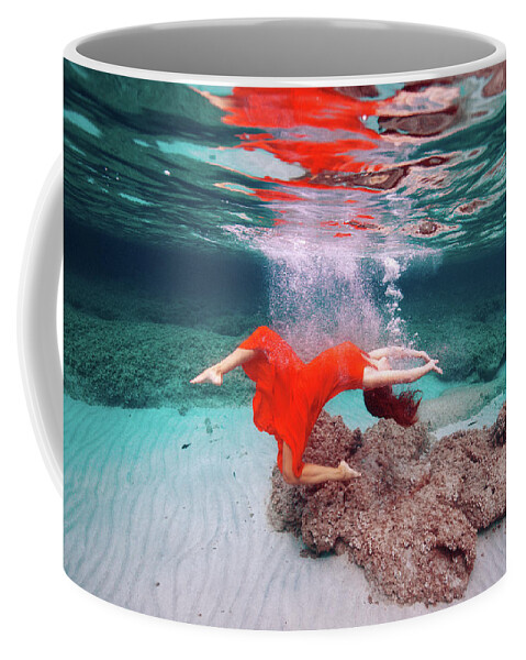 Swim Coffee Mug featuring the photograph SHE by Gemma Silvestre