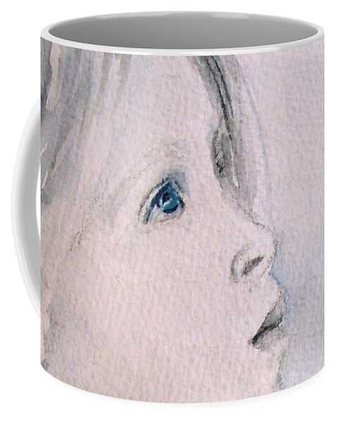Prays Coffee Mug featuring the painting She Prays by Allison Ashton