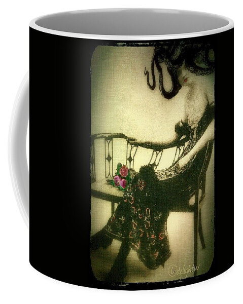 Cephalopod Coffee Mug featuring the digital art She Wore an Octopus on Her Head for a Hat by Delight Worthyn