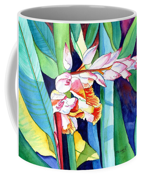 Shell Ginger Coffee Mug featuring the painting Shell Ginger 2 by Marionette Taboniar