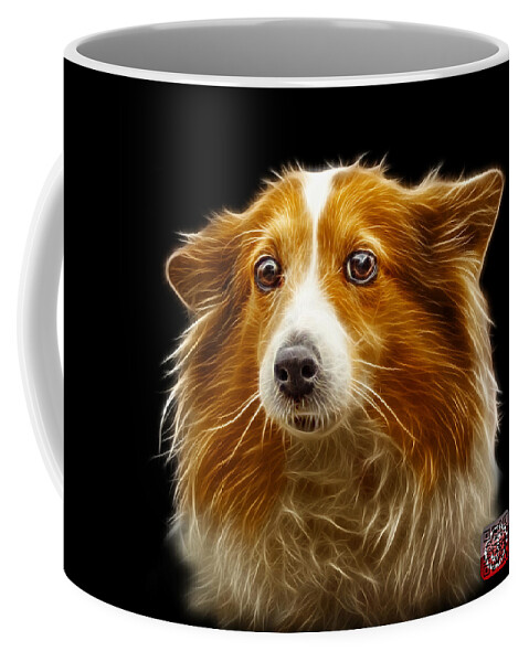 Sheltie Coffee Mug featuring the mixed media Shetland Sheepdog Dog Art 9973 - BB by James Ahn