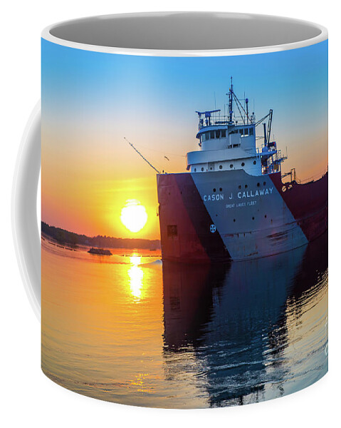 Ship Coffee Mug featuring the photograph Ship Cason J. Callaway Sunrise -1420 by Norris Seward