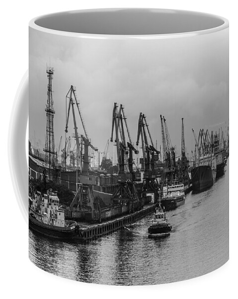 Russia Coffee Mug featuring the photograph Shipping on the River Neva by Clare Bambers