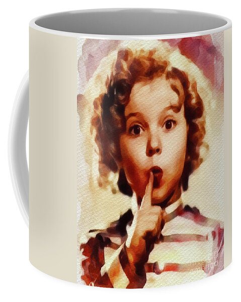 Shirley Coffee Mug featuring the painting Shirley Temple, Vintage Movie Star by Esoterica Art Agency