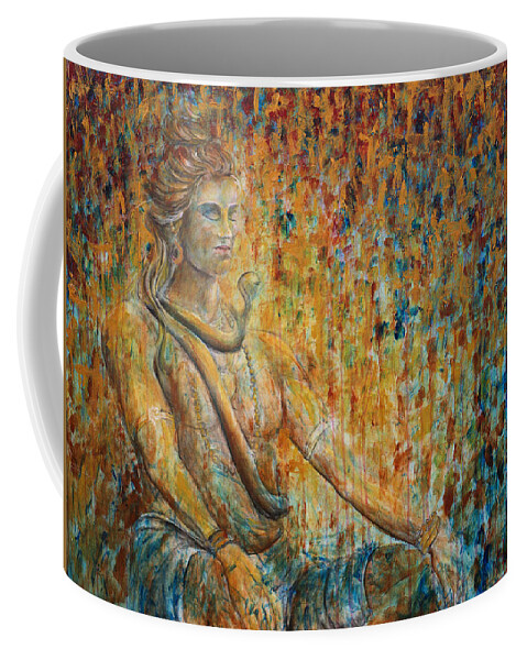 Hindu Coffee Mug featuring the painting Shiva Meditation 2 by Nik Helbig