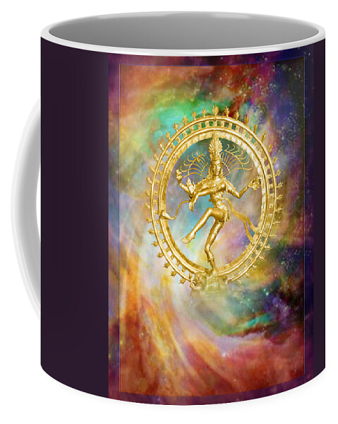 Shiva Coffee Mug featuring the mixed media Shiva Nataraja - The Lord of the Dance by Ananda Vdovic