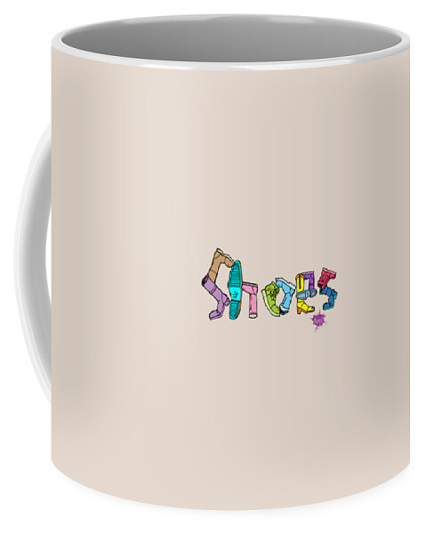 Illustration Coffee Mug featuring the drawing Shoes by Anthony Mwangi