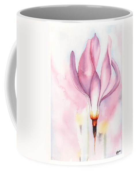 Dodecatheon Media Coffee Mug featuring the painting Shooting Stars by Hilda Wagner