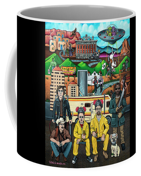 Hispanic Art Coffee Mug featuring the painting Shooting Stars In New Mexico by Victoria De Almeida