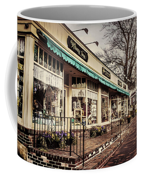 Maine Coffee Mug featuring the photograph Shopping at Kennebunkport Maine by Debra Forand